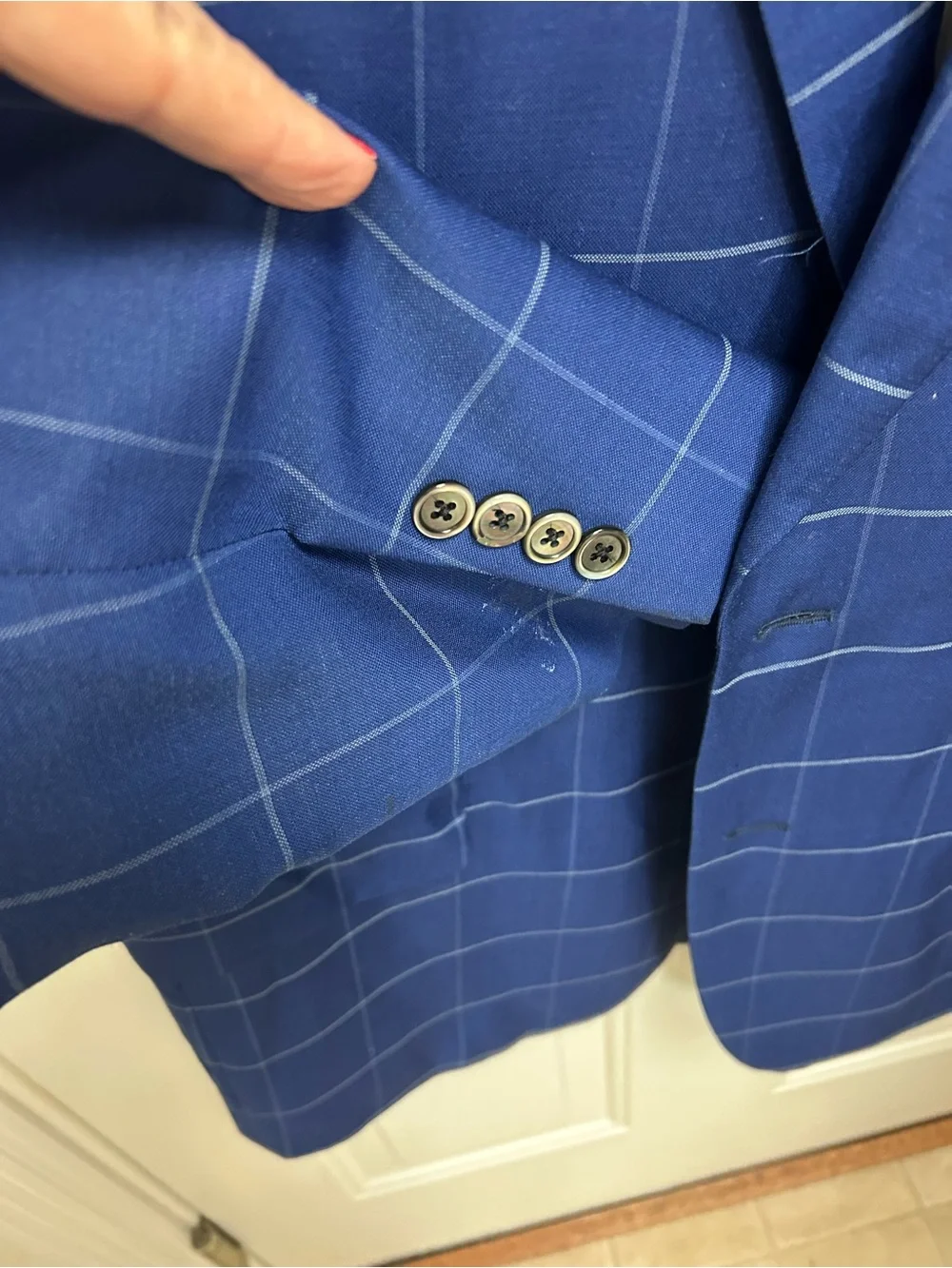 Allen Edmonds Windowpane Blue Men's Blazer Sport Coat
